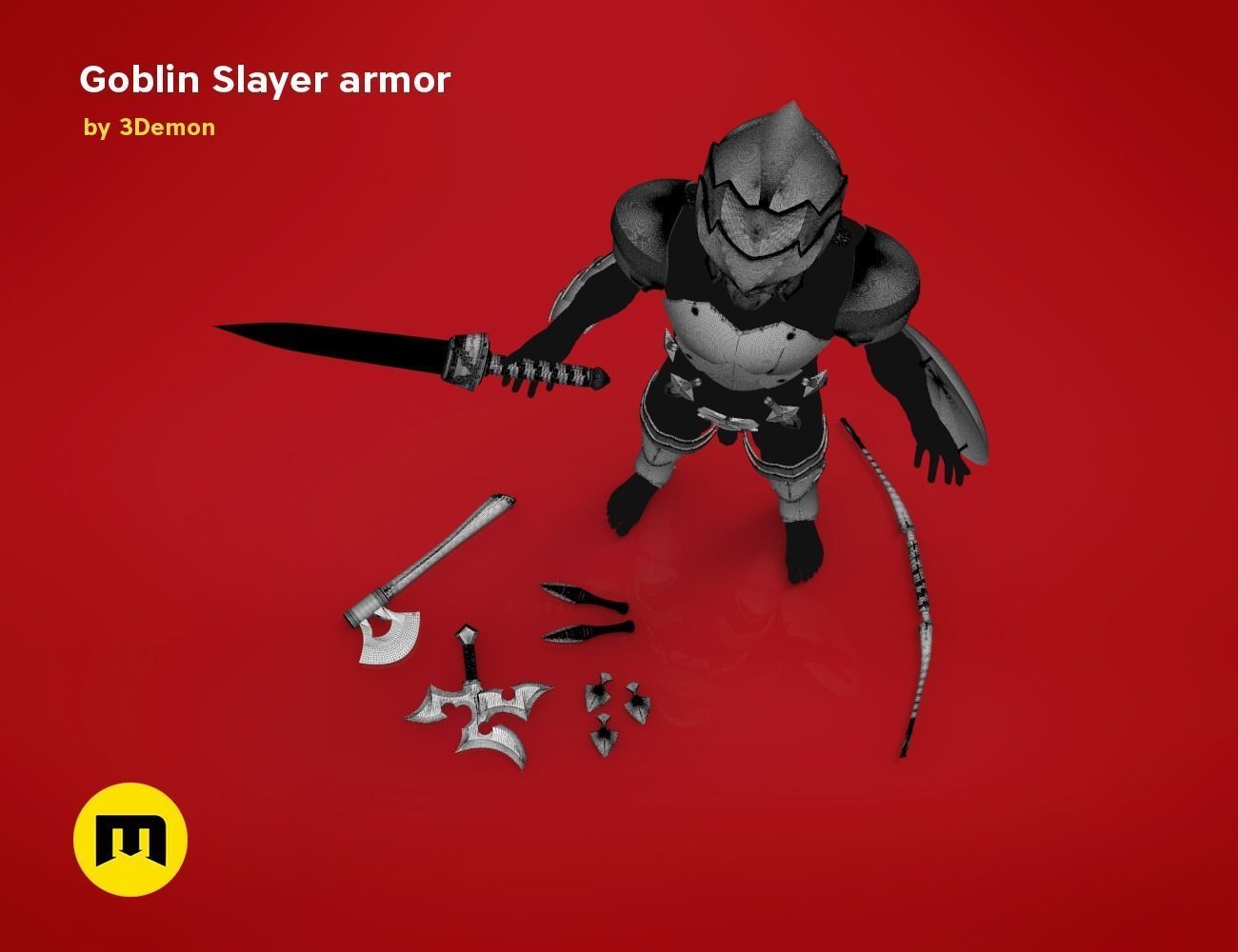 Goblin Slayer Armor Weapons and Helmet 3D Model Collection_13
