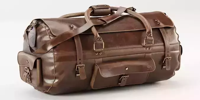 Roosevelt Buffalo Leather Travel Duffle Bag 3D model