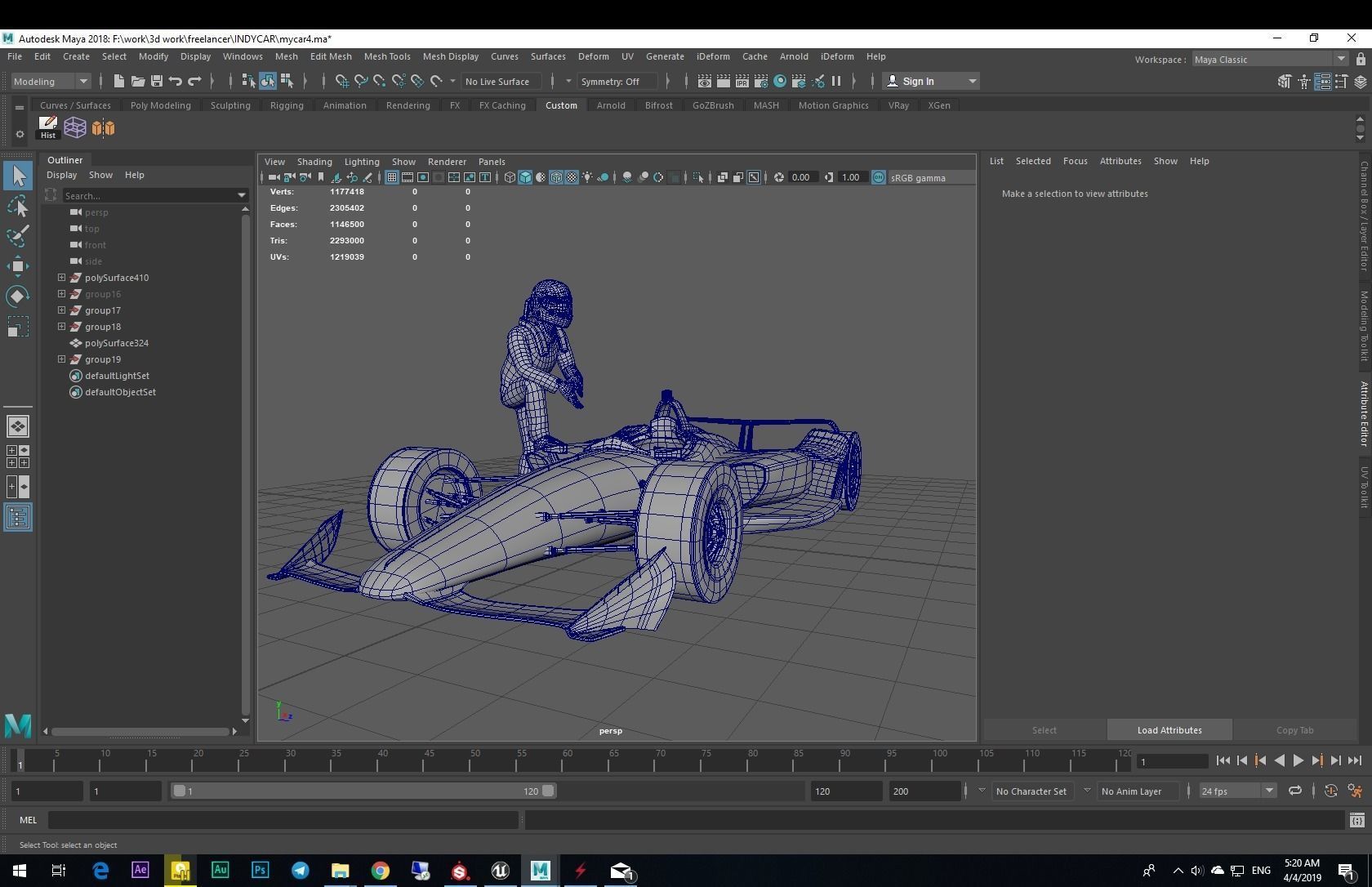 INDYCAR with driver Free low-poly 3D model_26