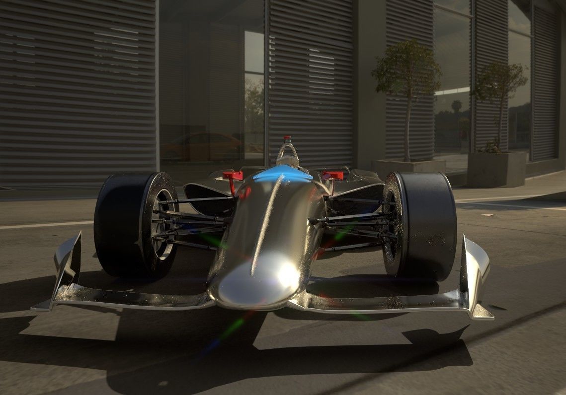 INDYCAR with driver Free low-poly 3D model_17