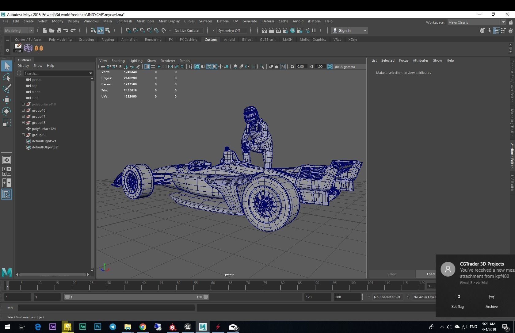 INDYCAR with driver Free low-poly 3D model_30