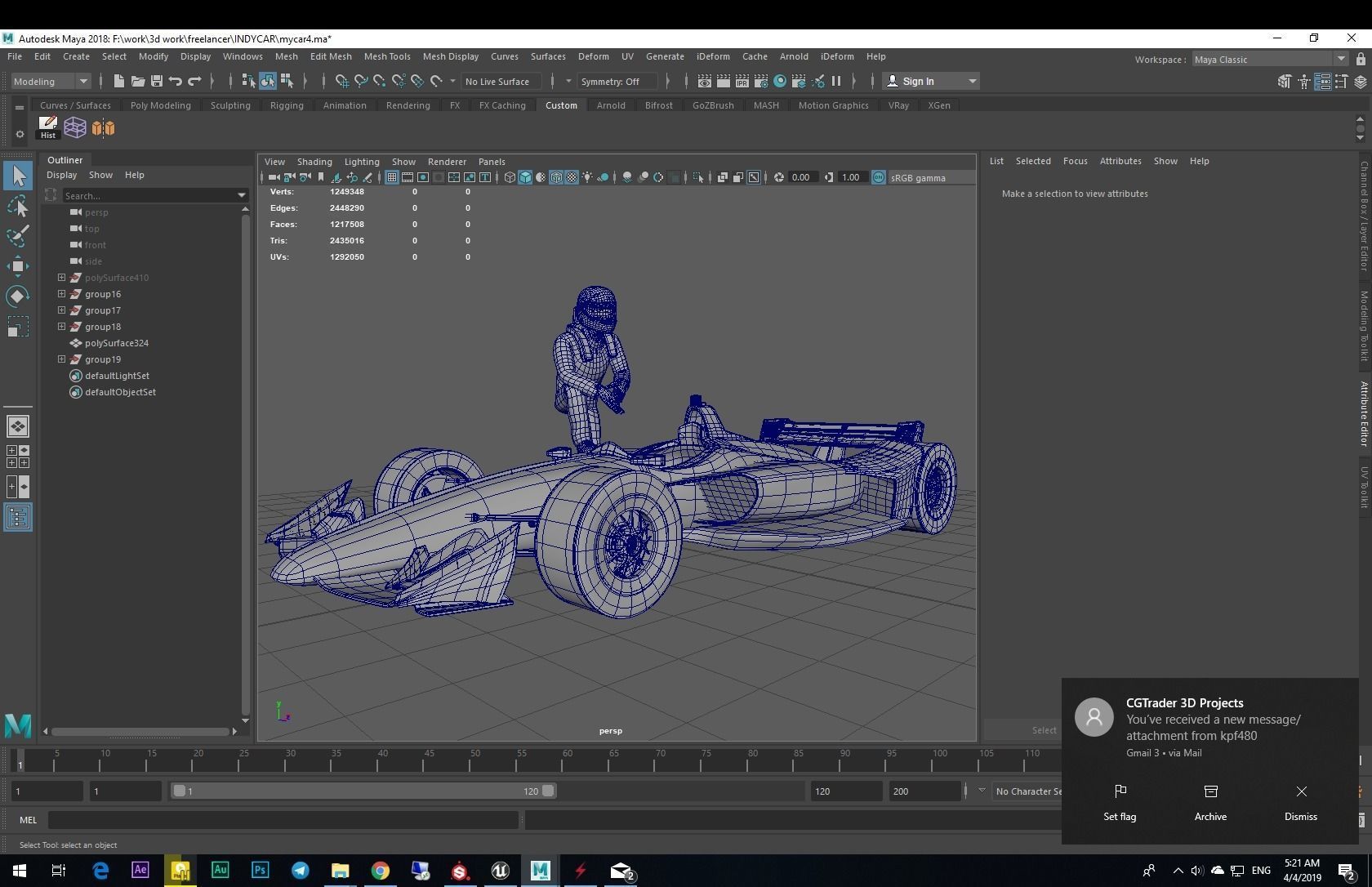 INDYCAR with driver Free low-poly 3D model_31