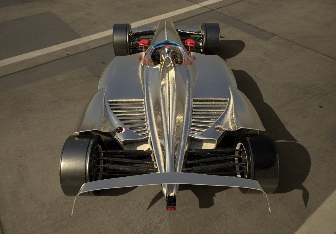 INDYCAR with driver Free low-poly 3D model_20