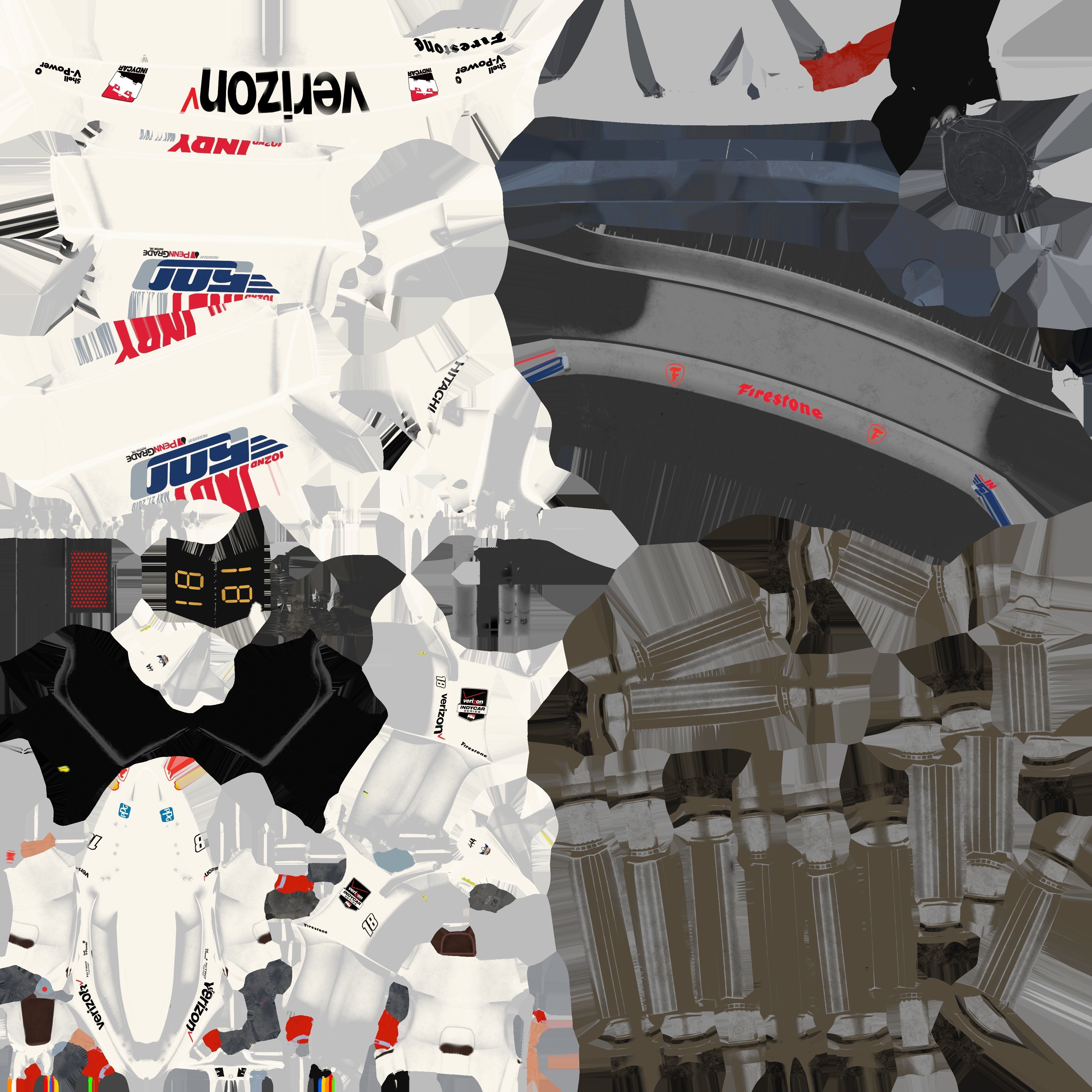 INDYCAR with driver Free low-poly 3D model_47