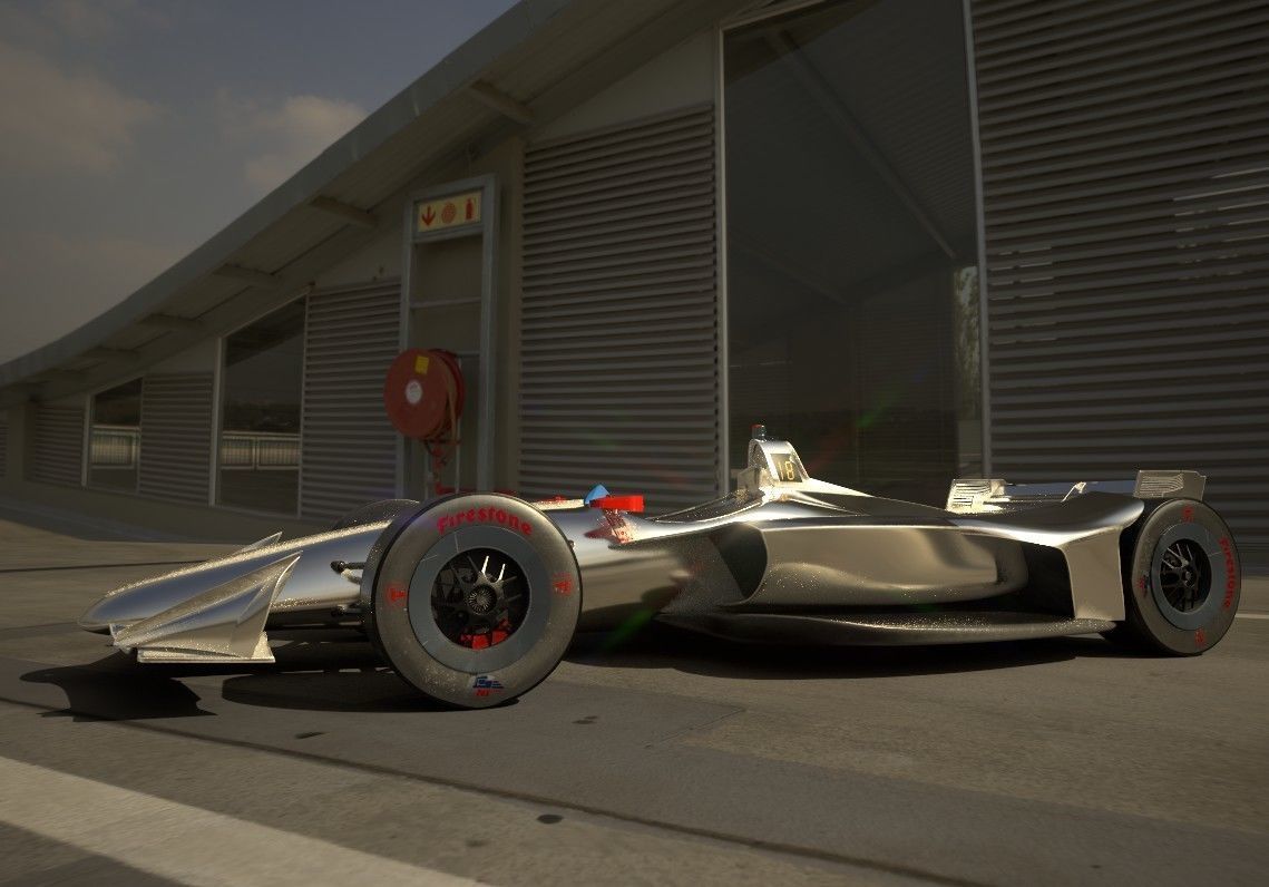 INDYCAR with driver Free low-poly 3D model_21