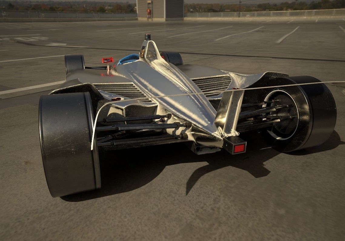 INDYCAR with driver Free low-poly 3D model_19