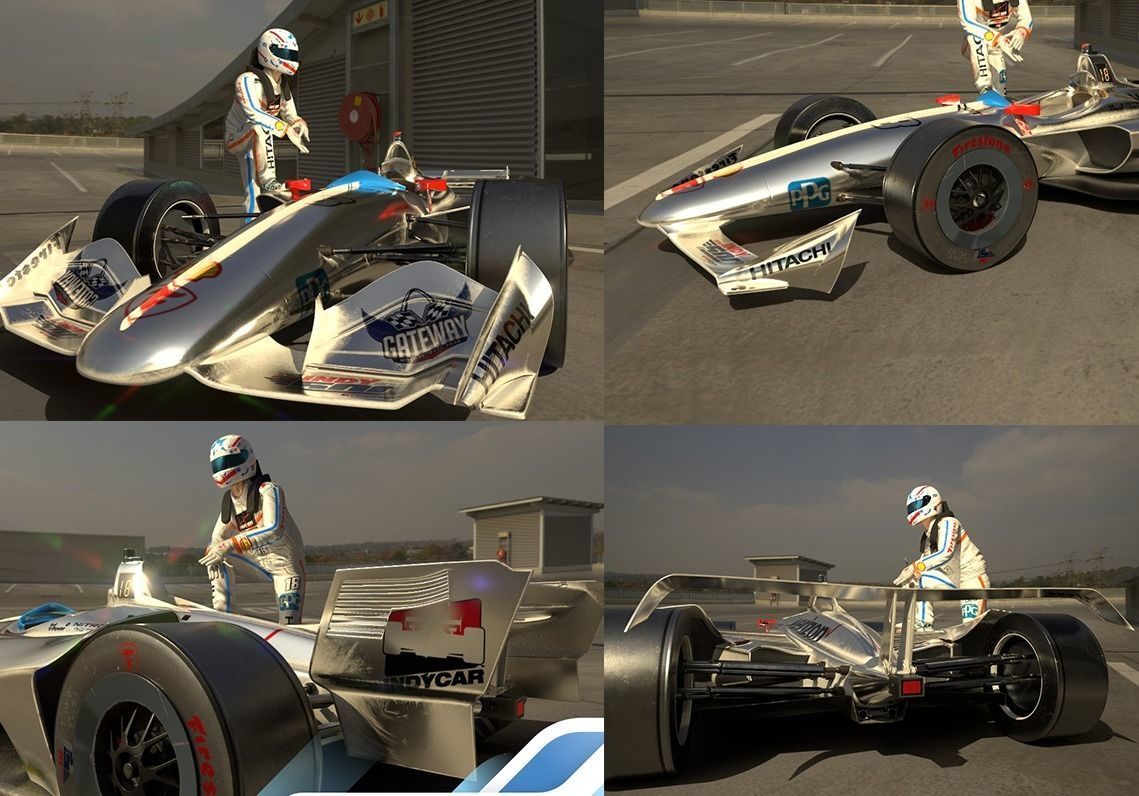 INDYCAR with driver Free low-poly 3D model_3
