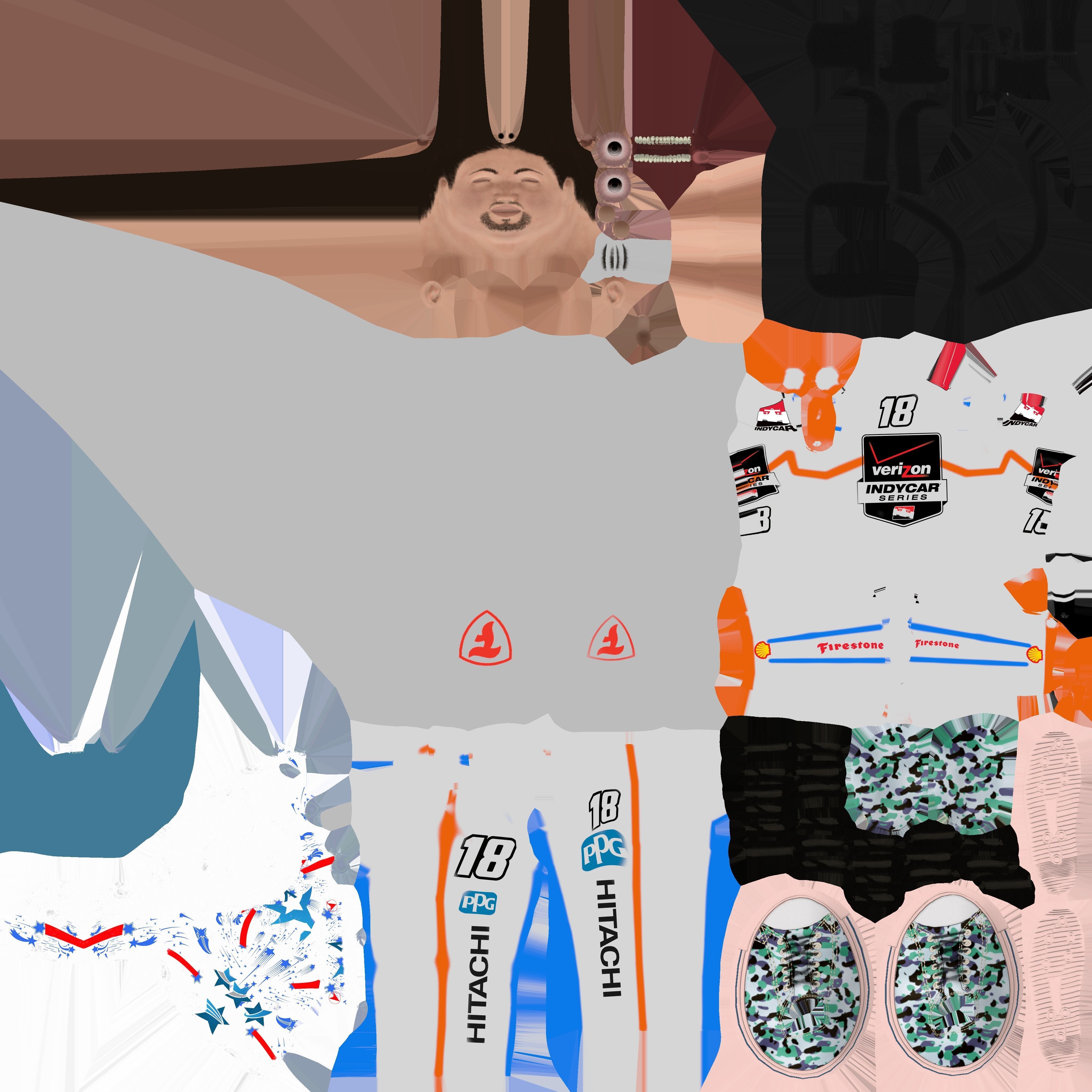 INDYCAR with driver Free low-poly 3D model_40