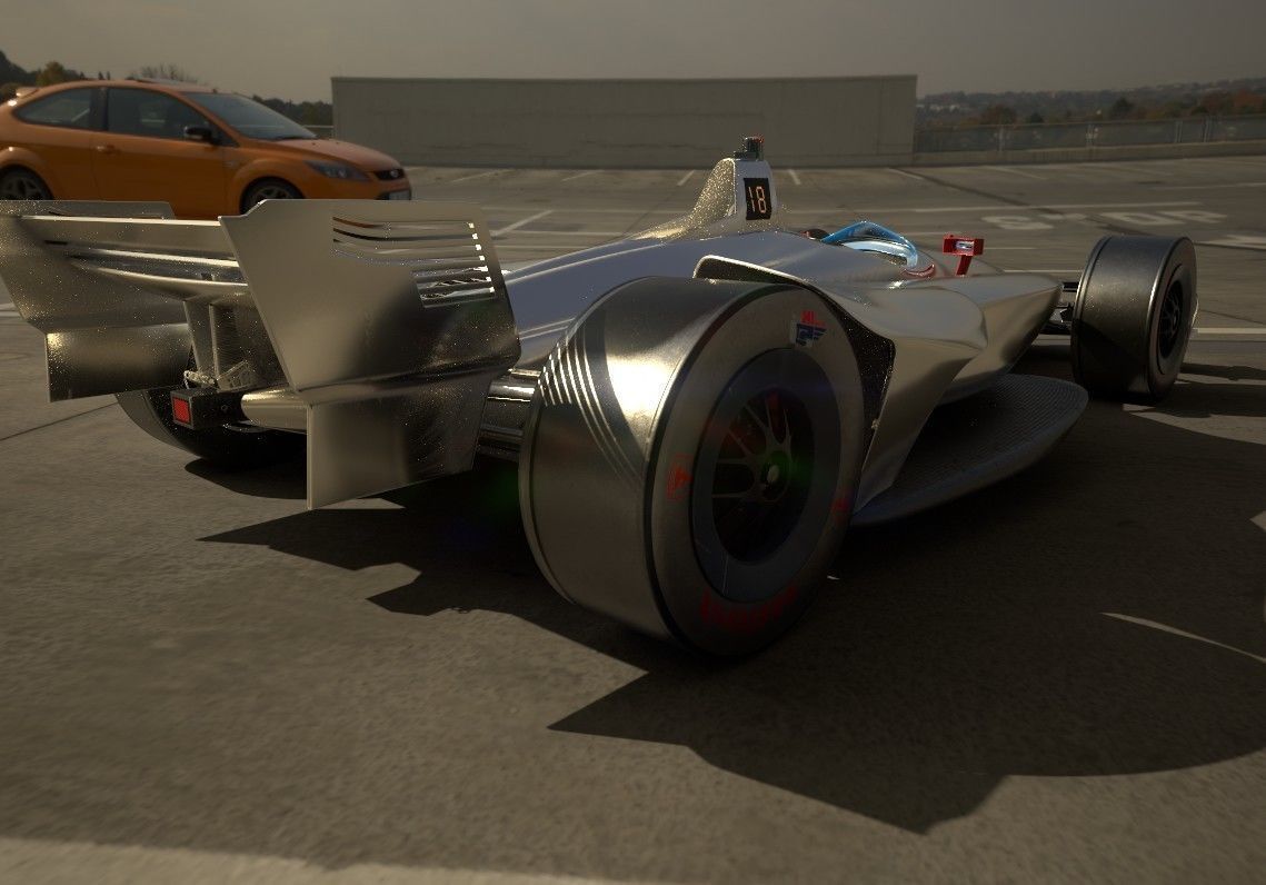 INDYCAR with driver Free low-poly 3D model_13