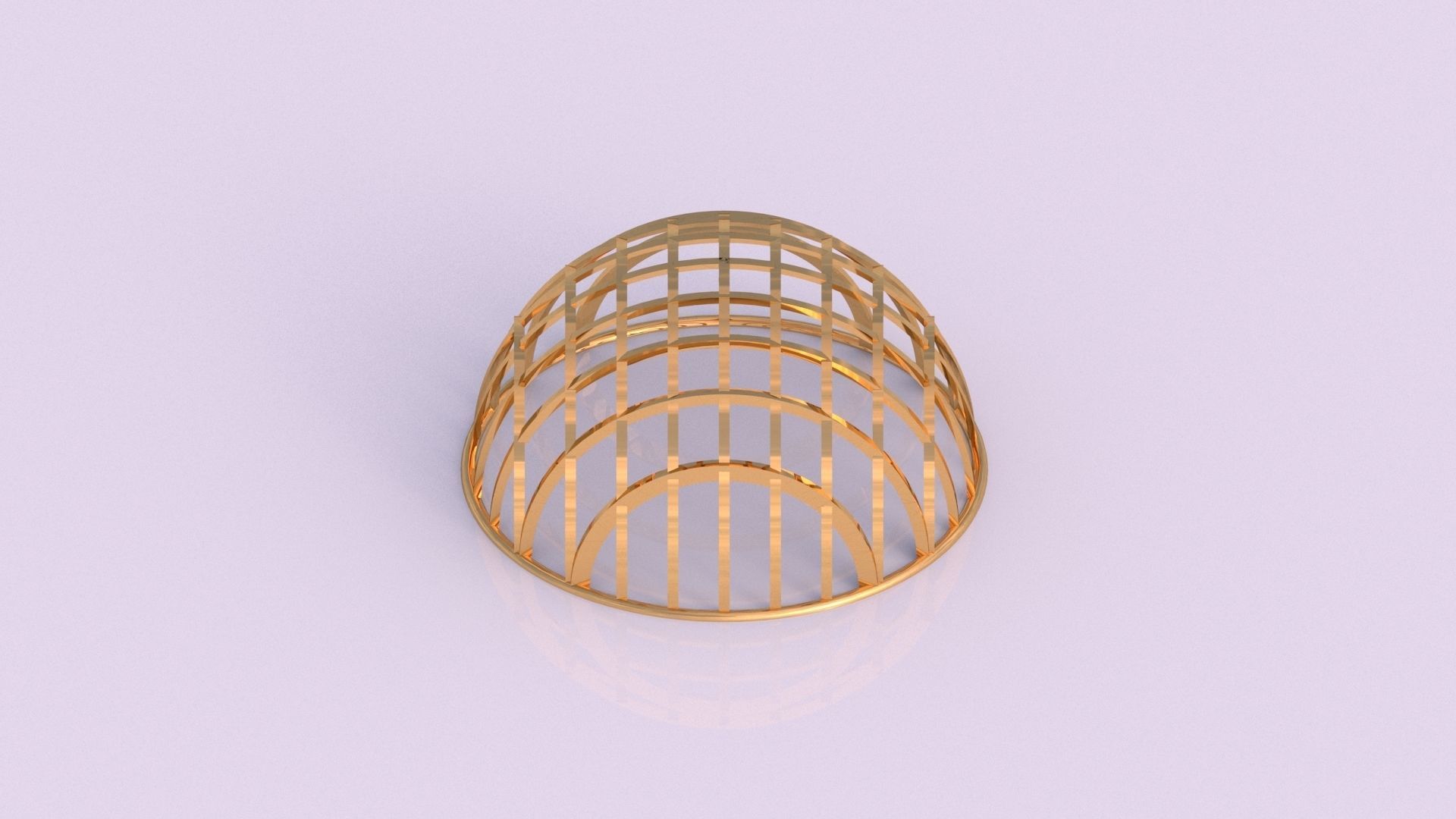 Architectural dome with contours in grid 3D model_11