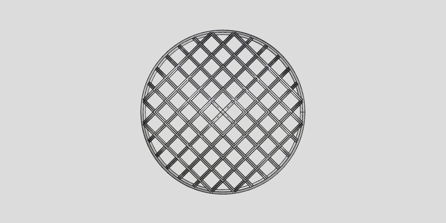 Architectural dome with contours in grid 3D model_23