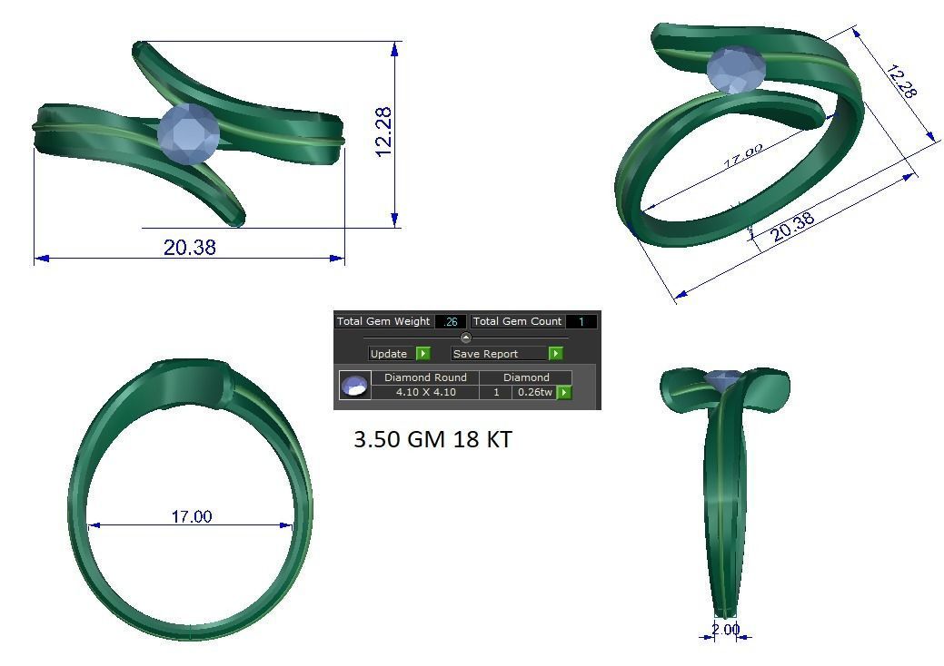 Solitaire ring 3dm stl render detail 3D print model 3D print model_1