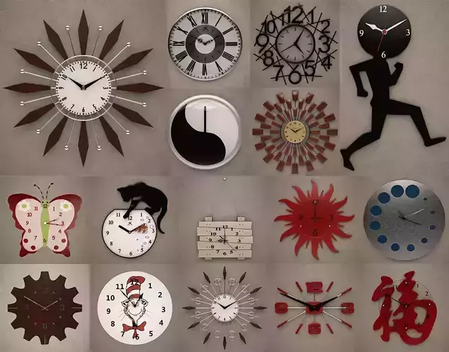 Wall Clocks 3D Model Collection