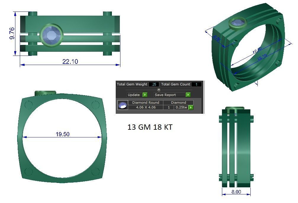 Solitaire ring 3dm stl render detail 3D print model 3D print model_1