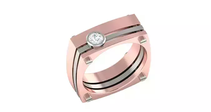 Solitaire ring 3dm stl render detail 3D print model