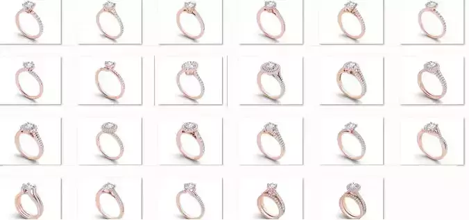 23 Solitaire ring  Bulk 3dm stl render detail 3D print model 3D print model