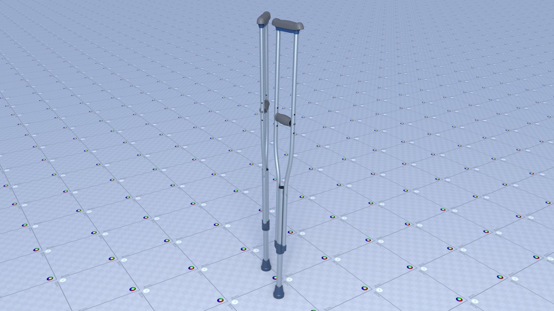 Crutches crutch Low-poly 3D model_2