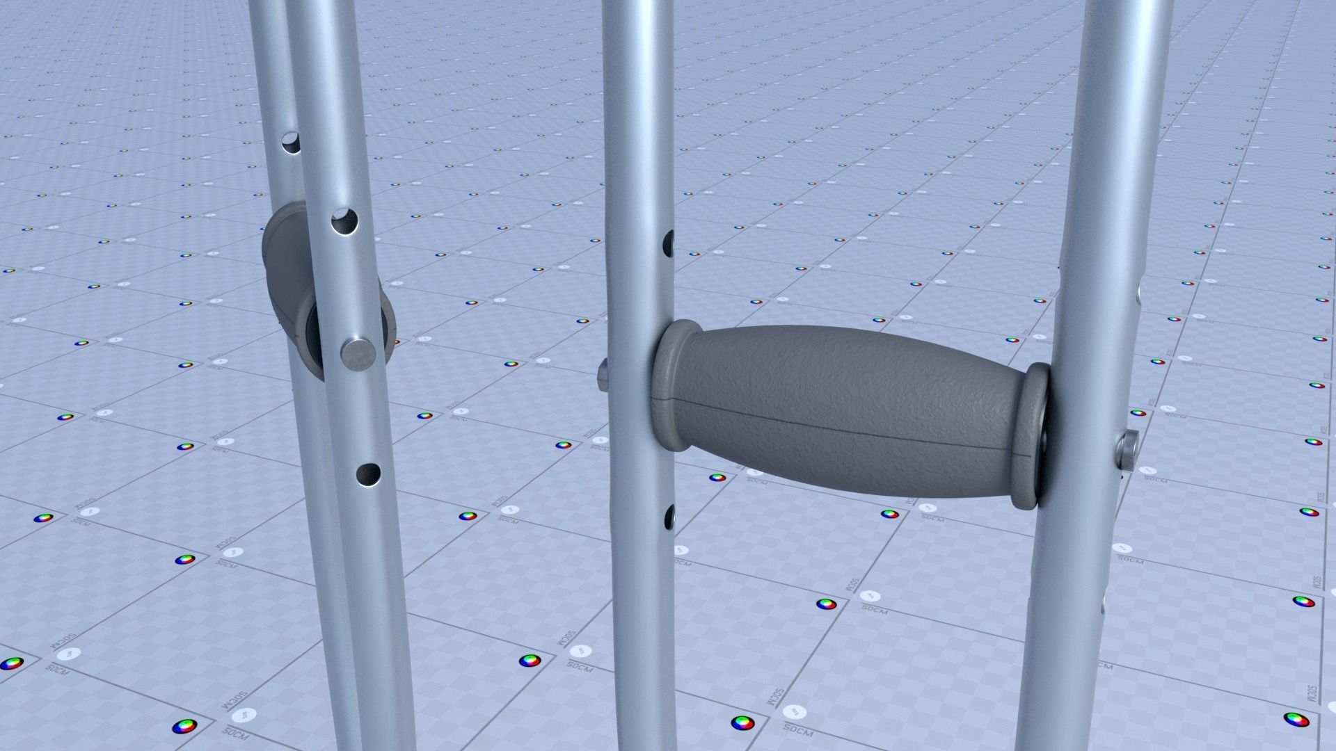 Crutches crutch Low-poly 3D model_8
