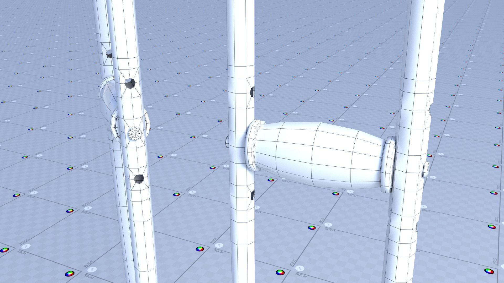 Crutches crutch Low-poly 3D model_10