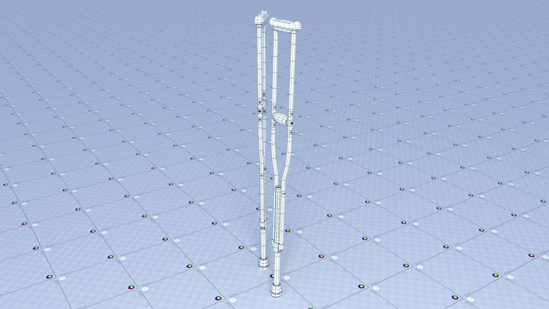 Crutches crutch Low-poly 3D model_5