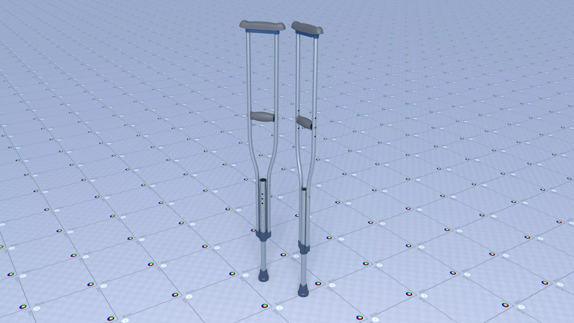 Crutches crutch Low-poly 3D model_0