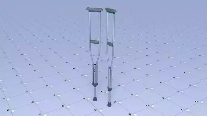 Crutches crutch Low-poly 3D model