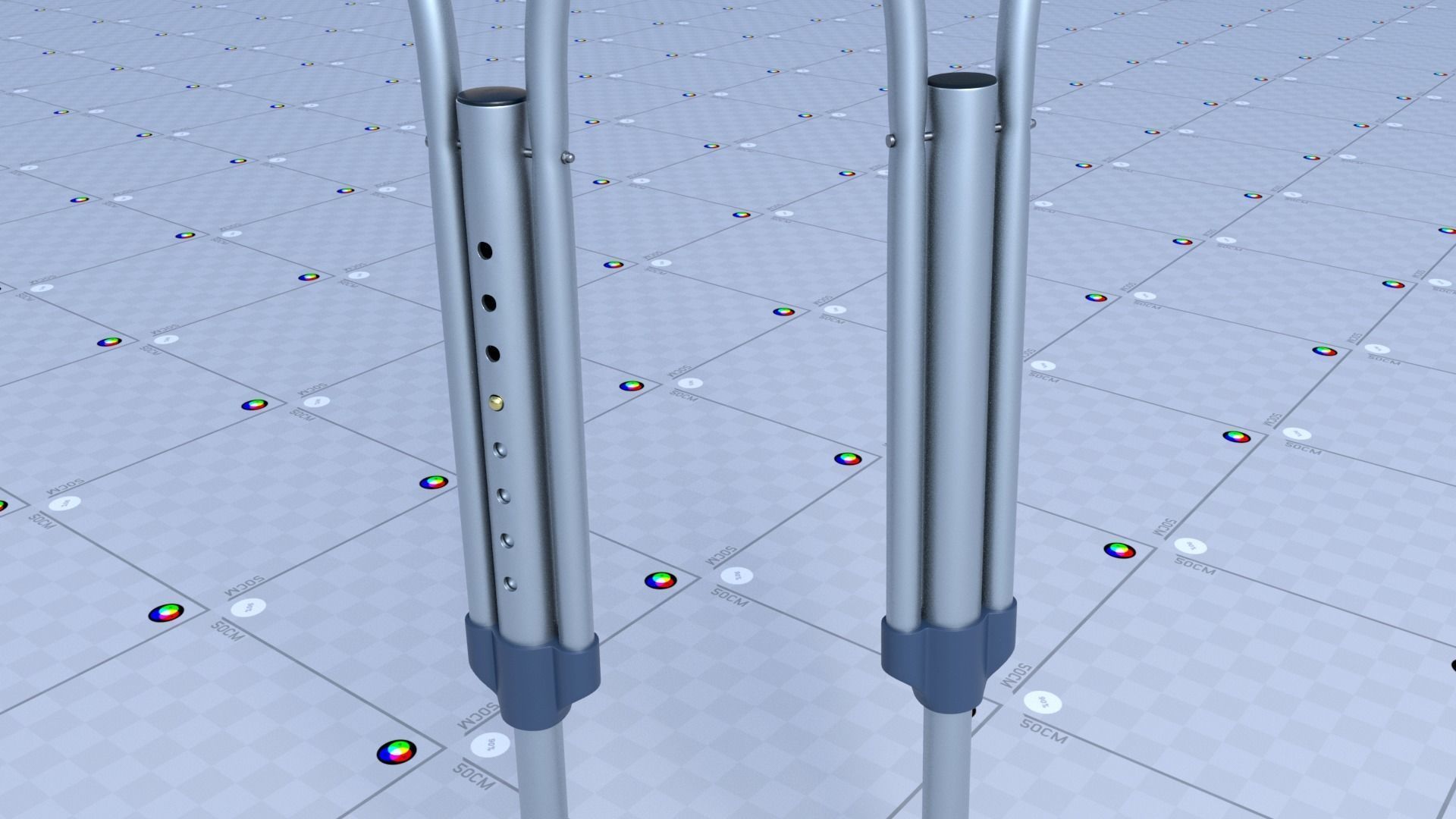 Crutches crutch Low-poly 3D model_9