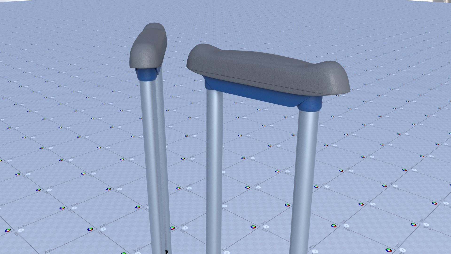 Crutches crutch Low-poly 3D model_6