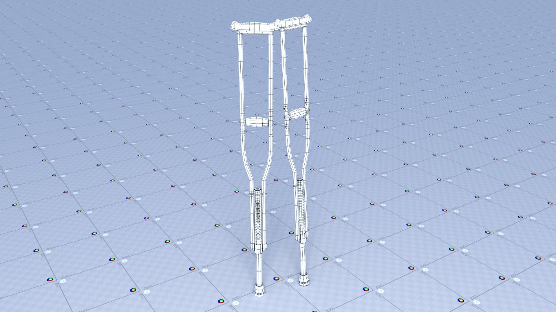 Crutches crutch Low-poly 3D model_4