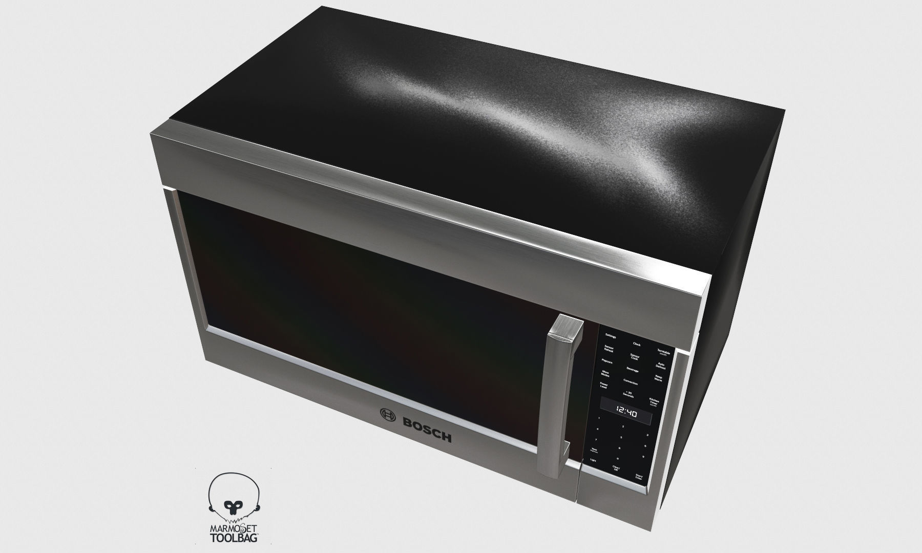 microwave - HMV8053U - by Bosch  - Low-poly Low-poly 3D model_5