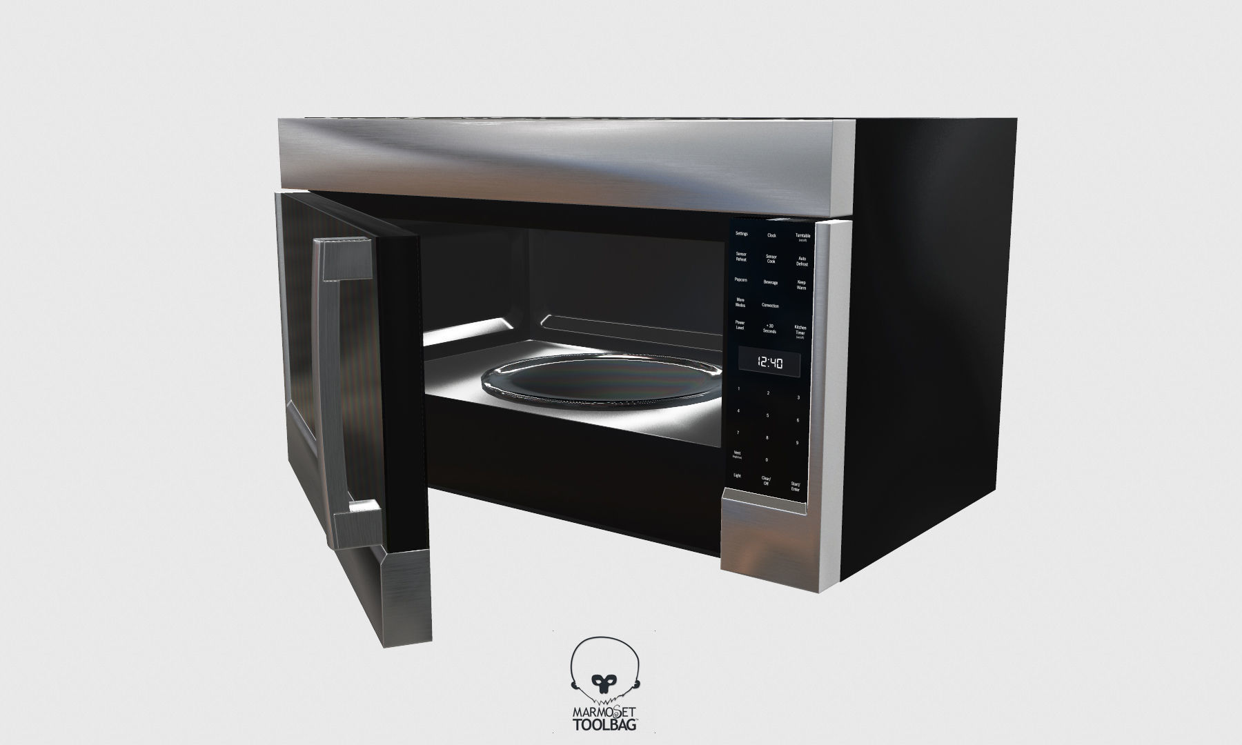 microwave - HMV8053U - by Bosch  - Low-poly Low-poly 3D model_7