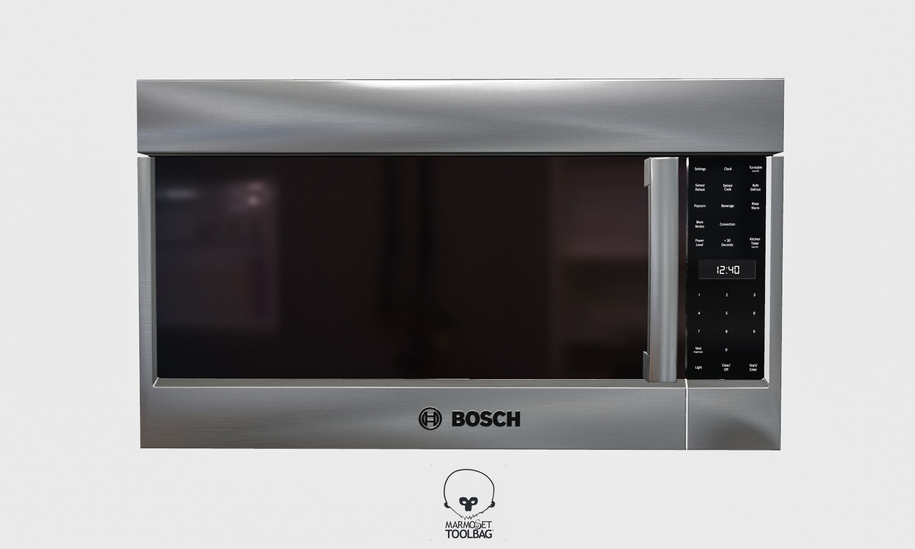 microwave - HMV8053U - by Bosch  - Low-poly Low-poly 3D model_3