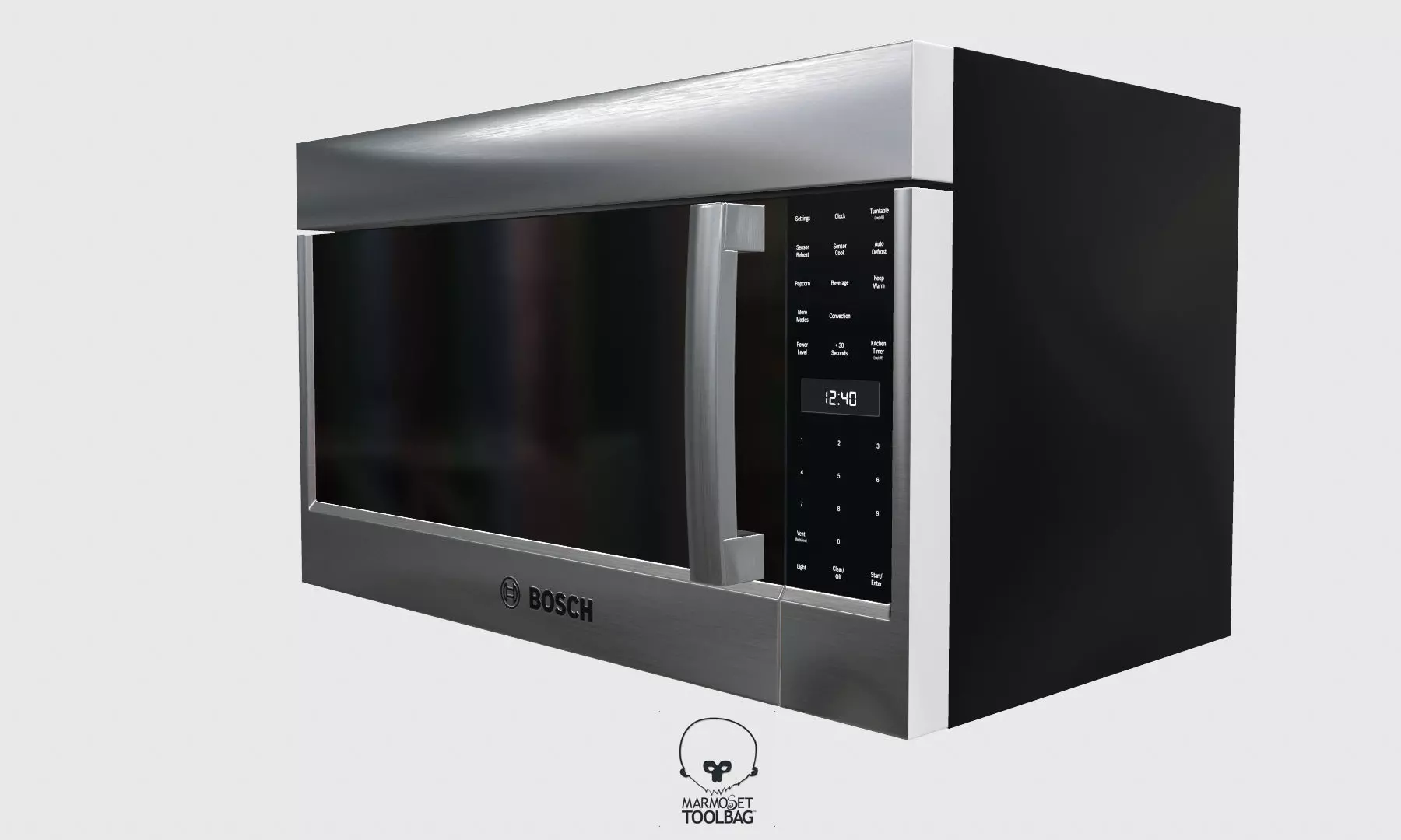 microwave - HMV8053U - by Bosch  - Low-poly Low-poly 3D model_0