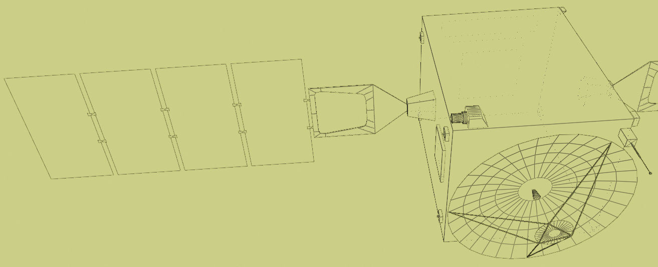 3D model of a satellite  Low-poly 3D model_4