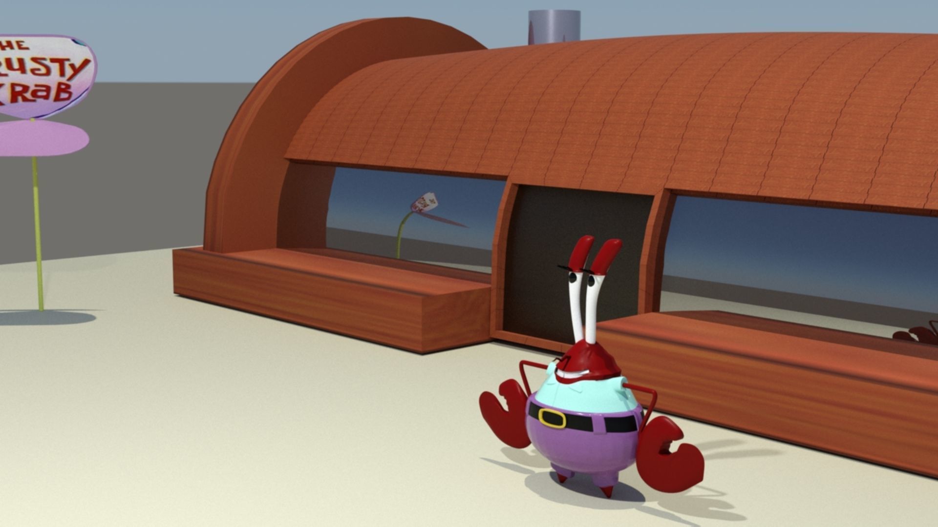 mr krabs 3d model Low-poly 3D model_7