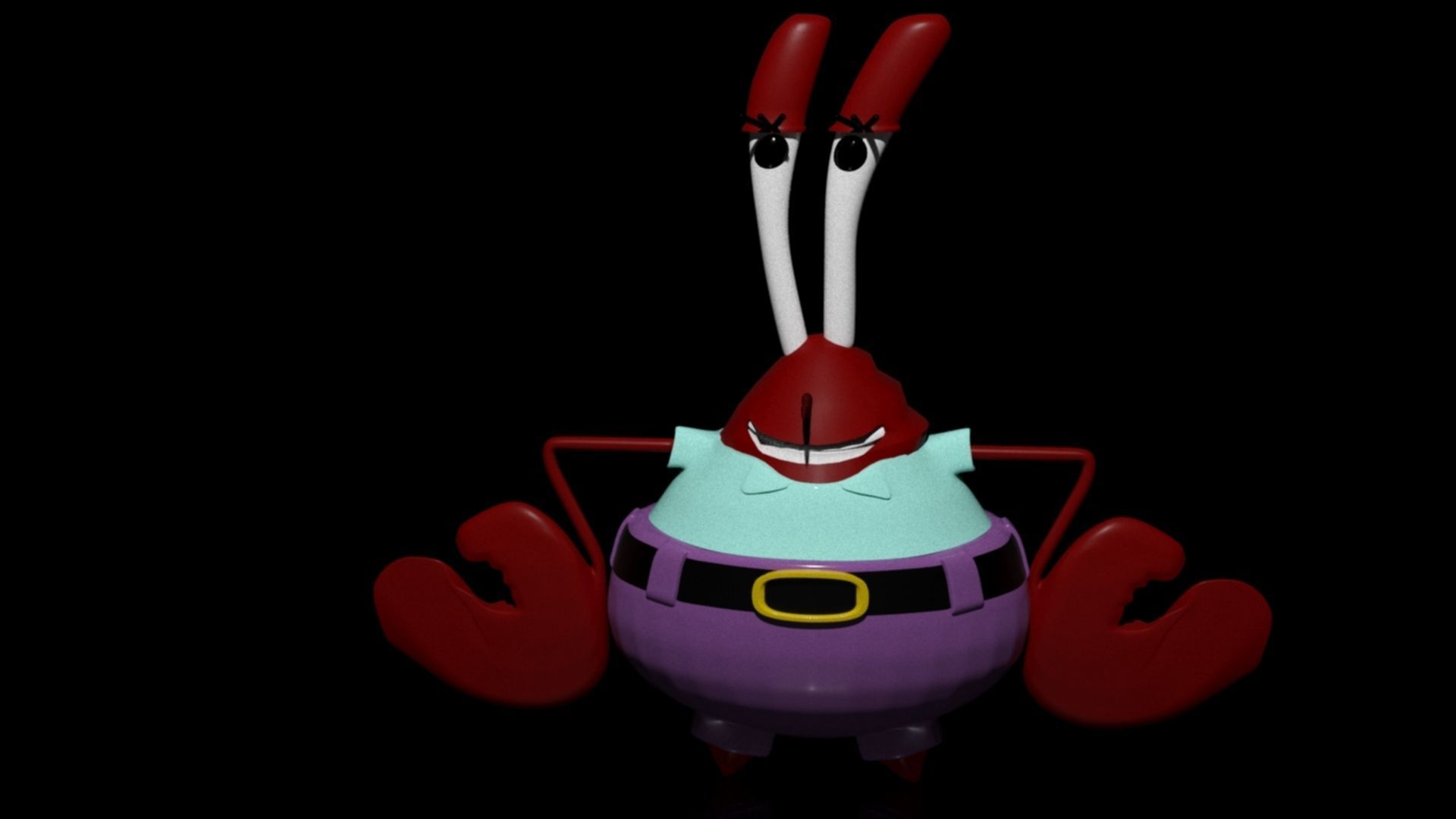 mr krabs 3d model Low-poly 3D model_2