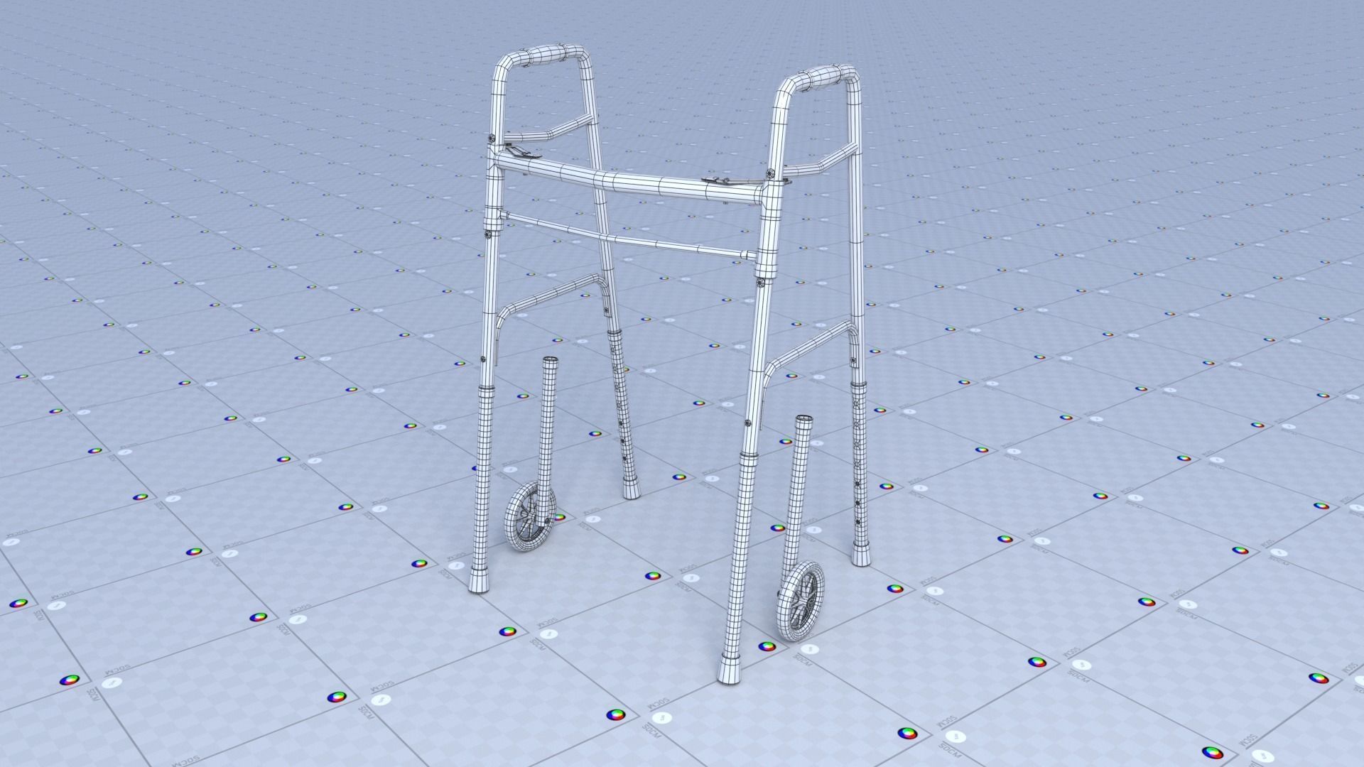 Elderly Walker Low-poly 3D model_8