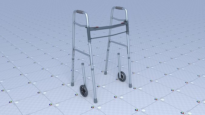 Elderly Walker Low-poly 3D model