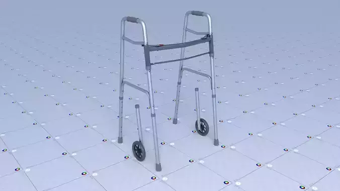 Elderly Walker Low-poly 3D model