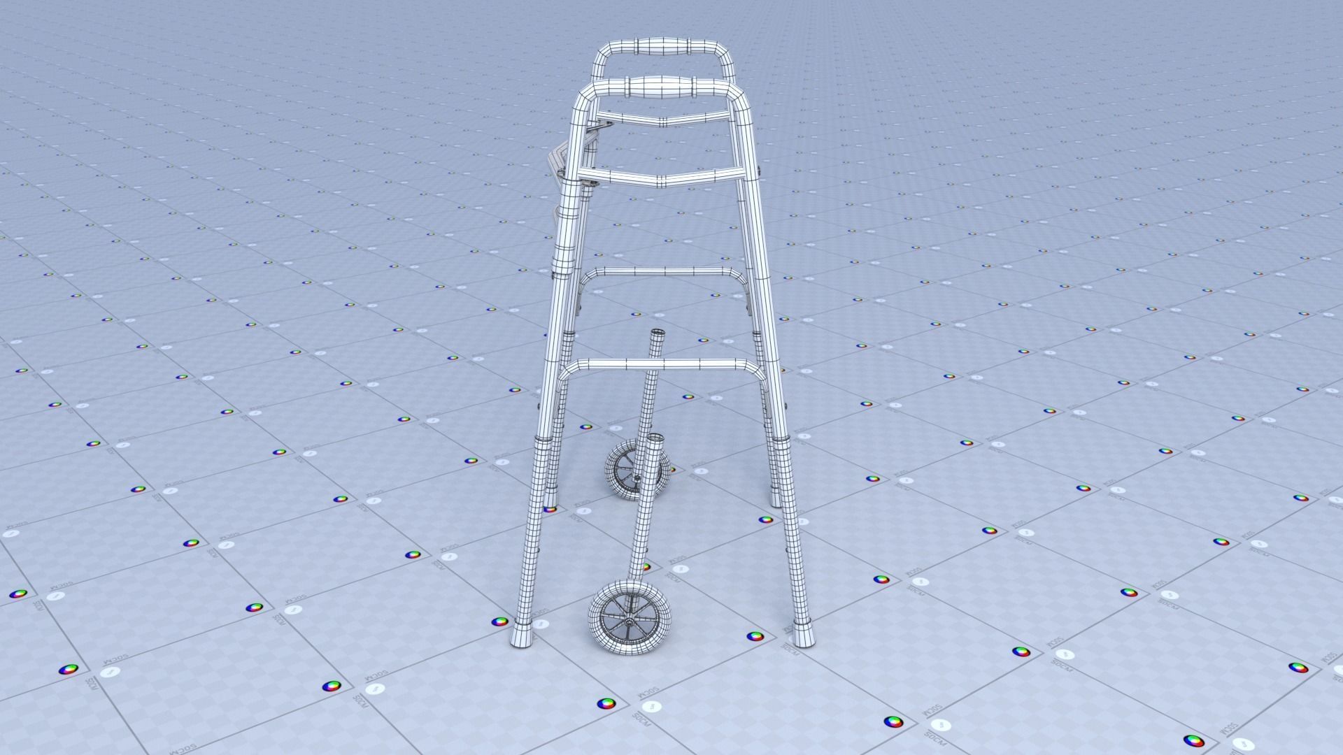 Elderly Walker Low-poly 3D model_9