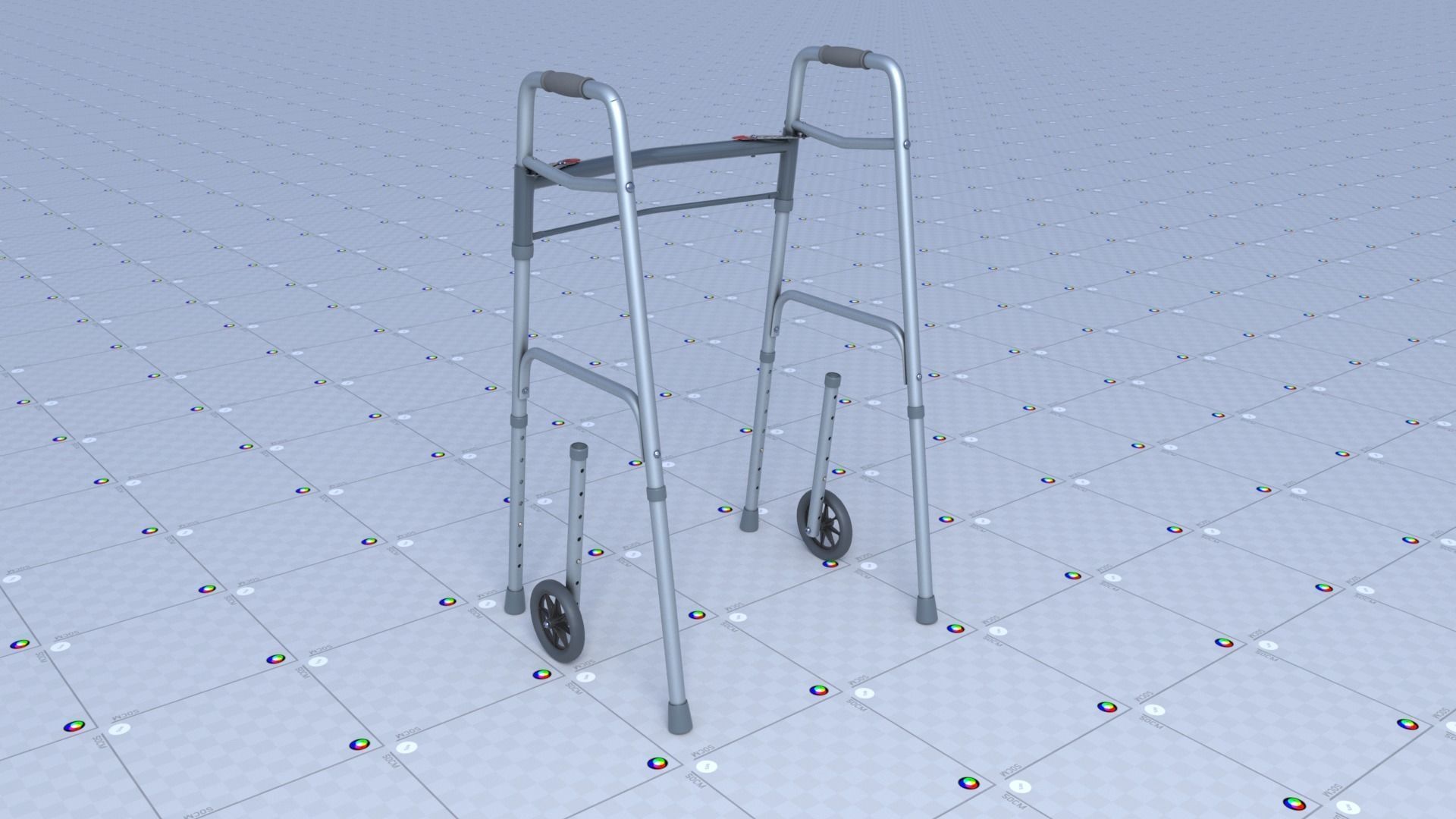 Elderly Walker Low-poly 3D model_4
