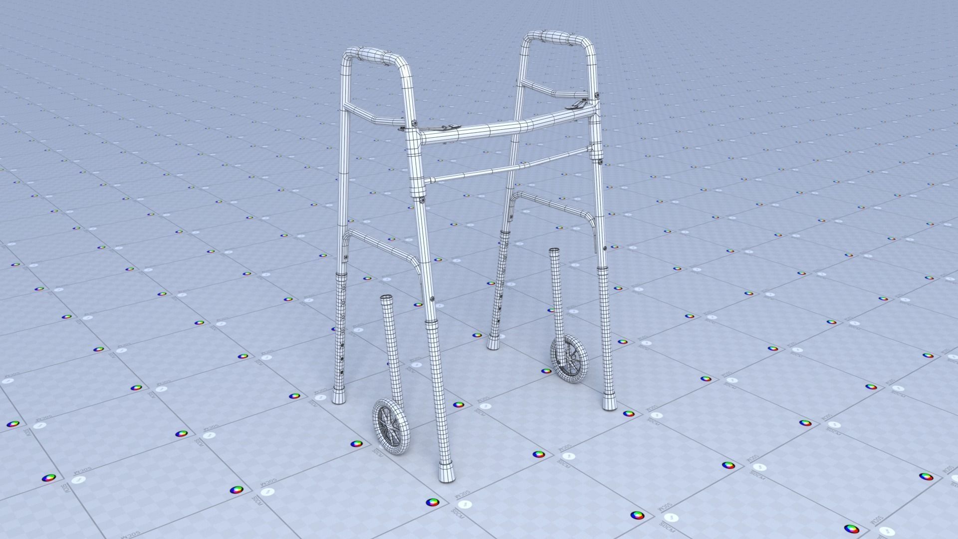 Elderly Walker Low-poly 3D model_6