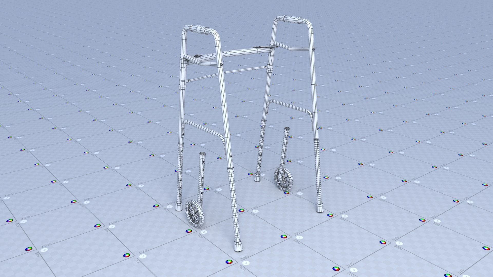 Elderly Walker Low-poly 3D model_10