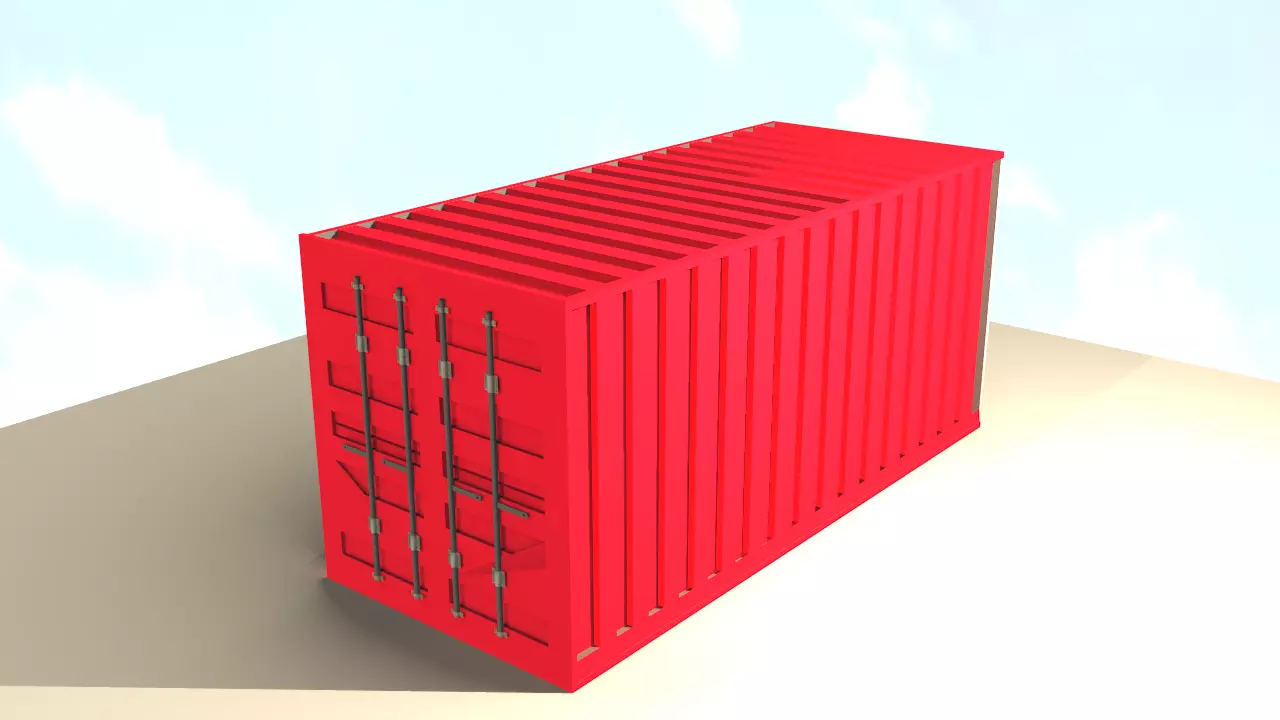 Cargo Container Free 3D model_0