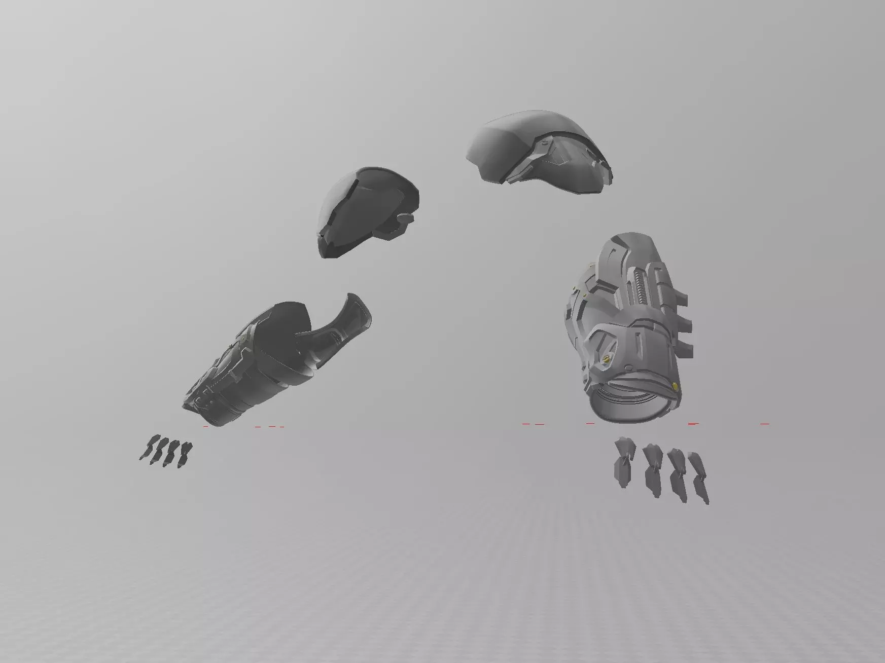 Batman Arkham Knight Shoulder Forearm armor 3D print model_0