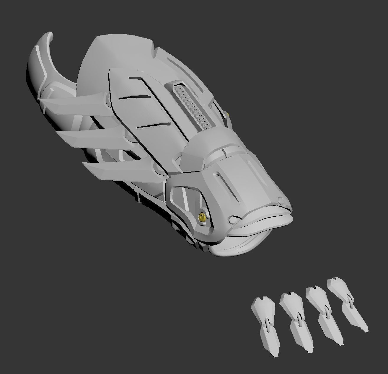 Batman Arkham Knight Shoulder Forearm armor 3D print model_11