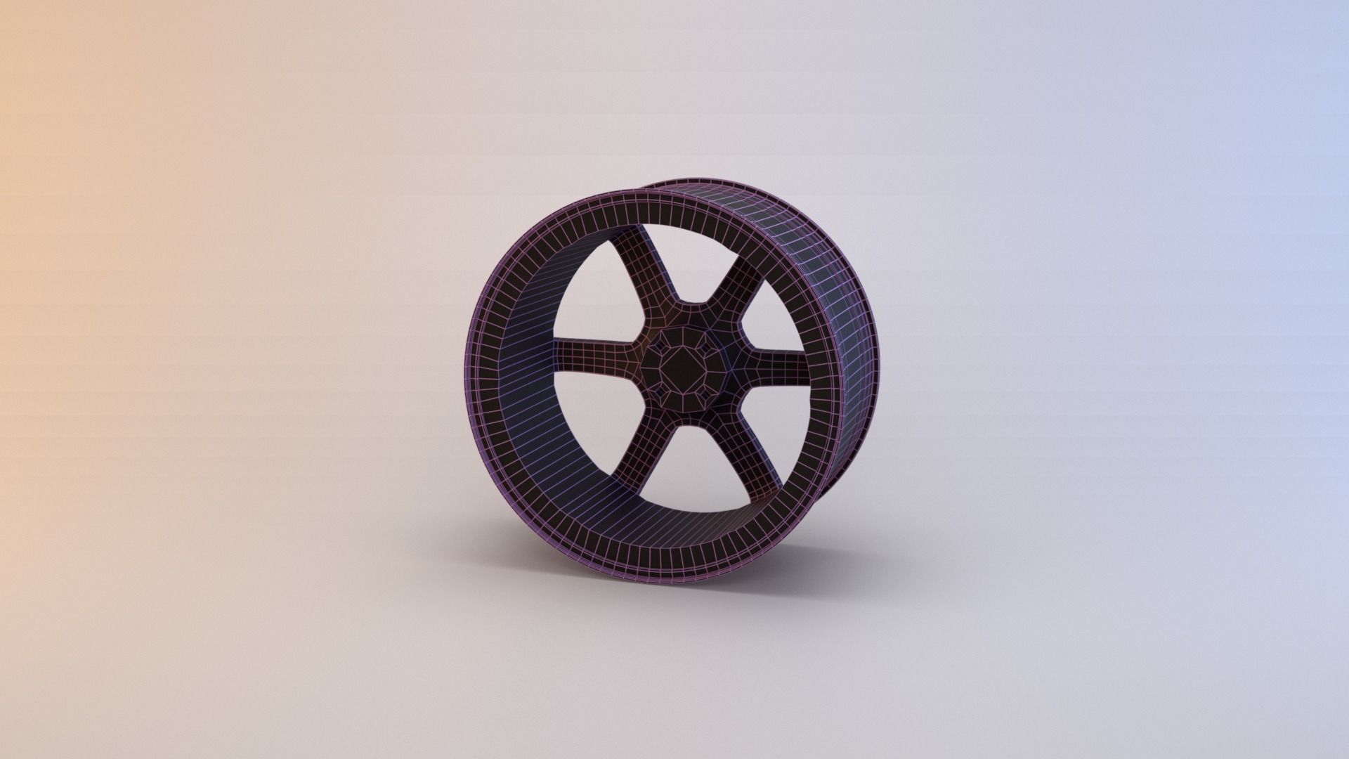 6 Spoke Rim Low-poly 3D model_11