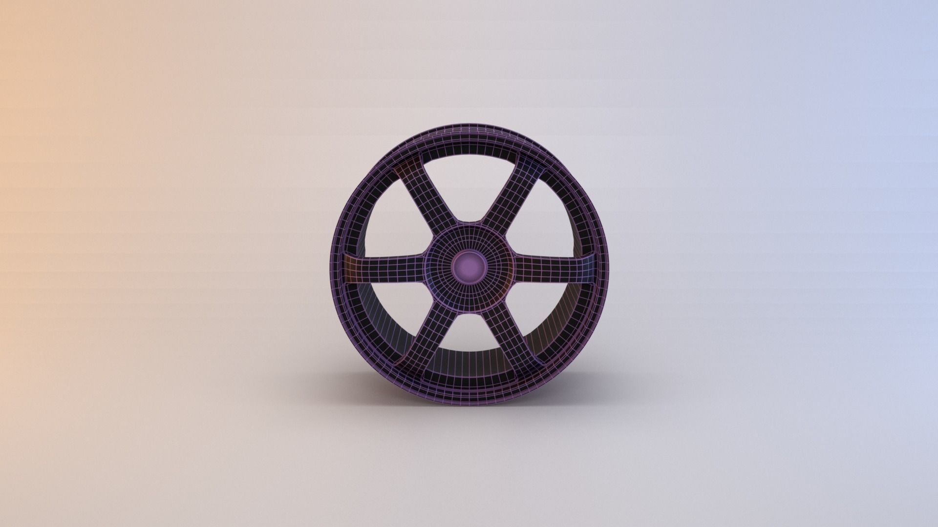 6 Spoke Rim Low-poly 3D model_2