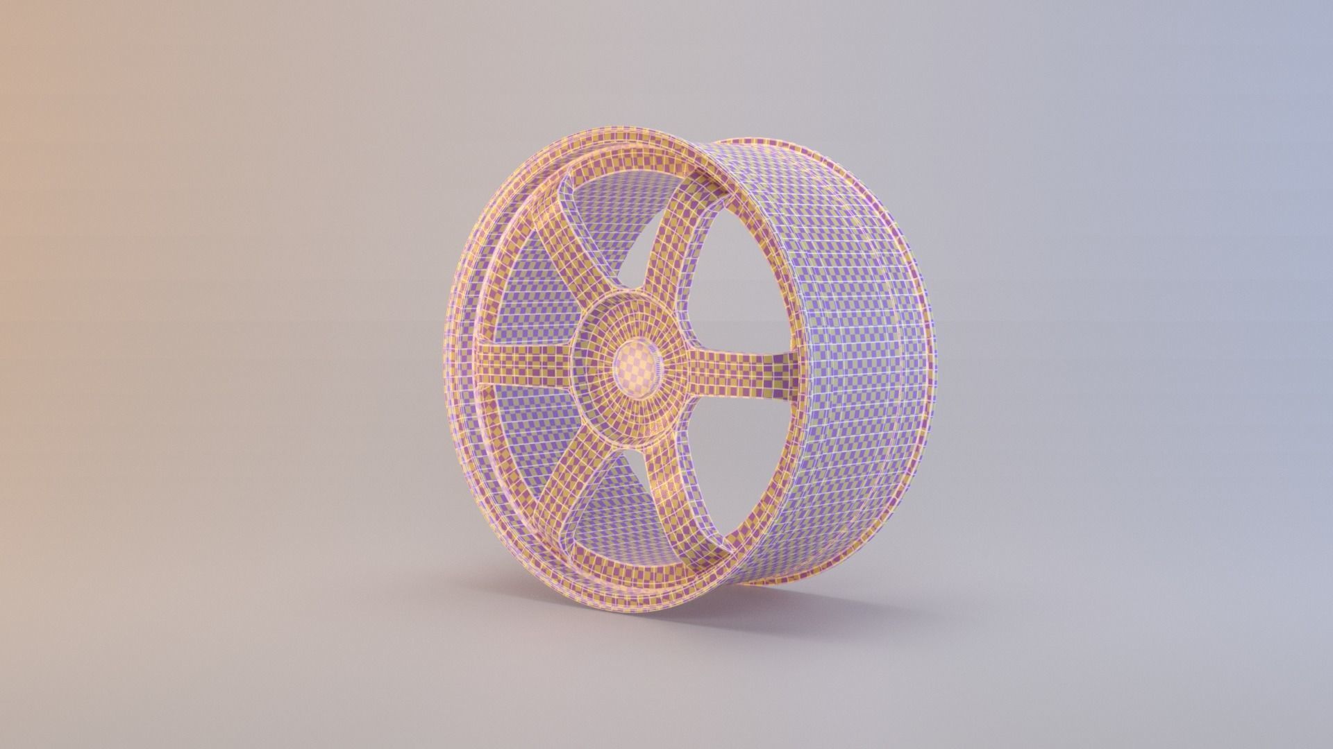 6 Spoke Rim Low-poly 3D model_1