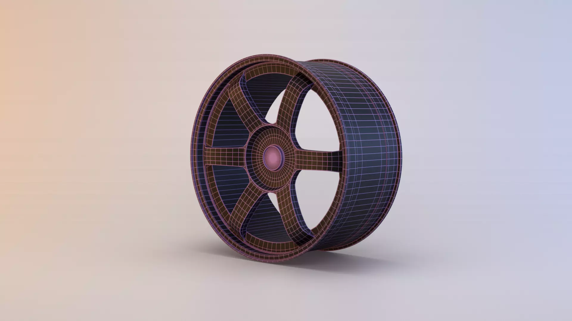 6 Spoke Rim Low-poly 3D model_0